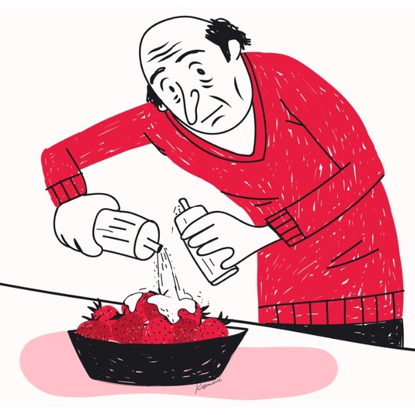 Que fait une personne qui "sucre les fraises" ?