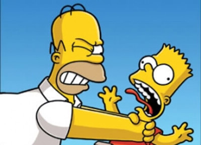 Que dit homer quand il étrangle Bart ?