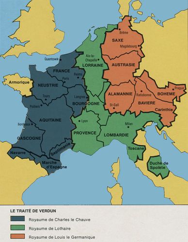 Quel traité divisa l'empire de Charlemagne en trois royaumes ?