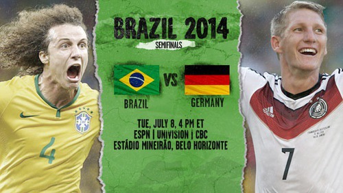 Combien y a-t-il eu en demi finale qui opposait le Brésil à l'Allemagne ?