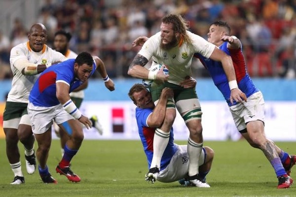 Quelle équipe de rugby a comme emblème une antilope sur maillot vert et sombre ?