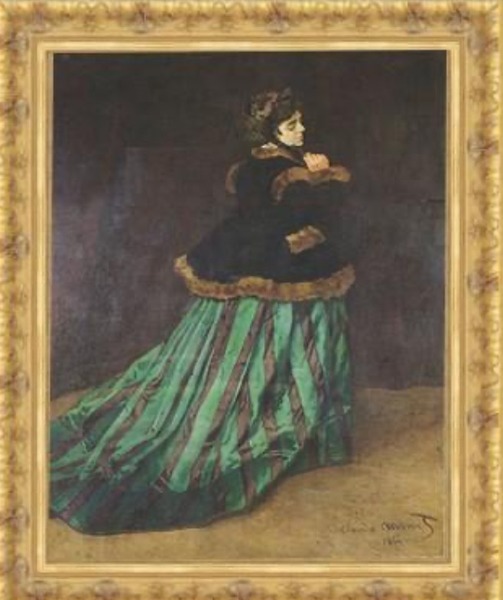 Ce tableau peint en 1866 dit " La Femme à la robe verte ", représente sa première épouse Camille Doncieux...