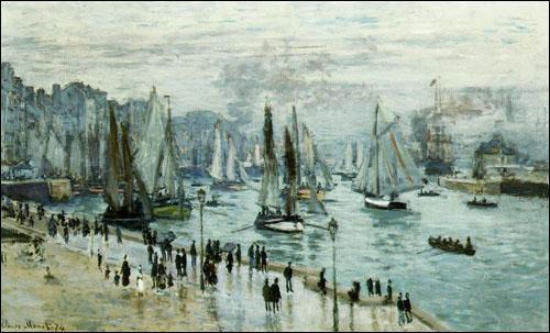 Qui a peint ce tableau appelé "Bateaux quittant le port du Havre" au XIXe siècle ?