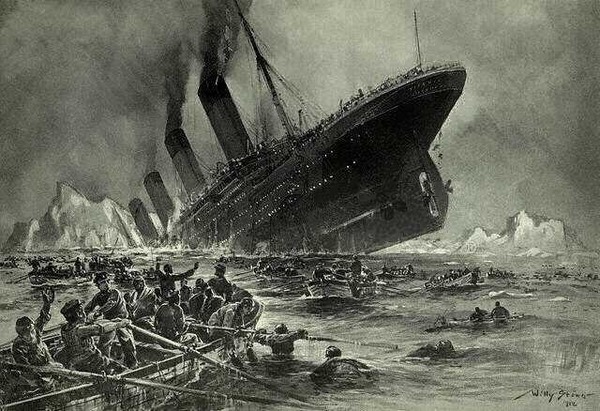 Le Titanic a sombré après avoir heurté un iceberg.