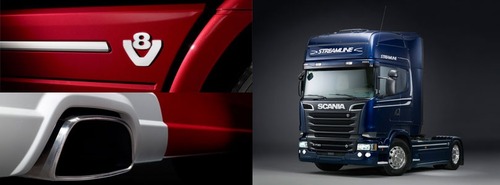 A partir de quelle motorisation trouve-t-on les V8 chez Scania ?