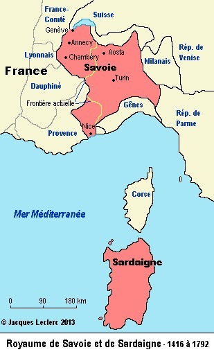 En quelle année le Duché de Savoie a-t-il été rattaché à la France par le traité de Turin ?