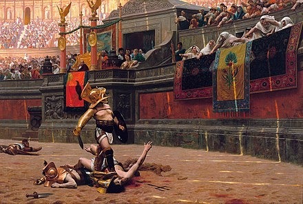 Dans quel vaste édifice public les combats de gladiateurs étaient-ils souvent organisés ?