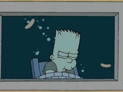 Quand Bart est en train de se noyer qui est-ce qui casse la vitre ?
