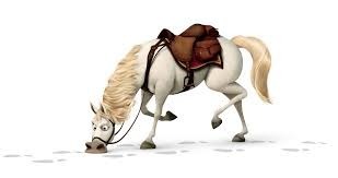 Comment s’appelle le cheval qui devient gentil et reste avec Eugène et Raiponce ?