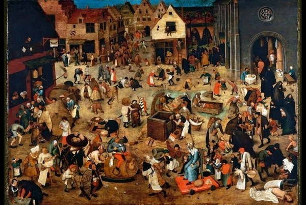 Pieter Brueghel l'Ancien a peint en 1559 un tableau fameux qui grouille de personnages sur ce thème