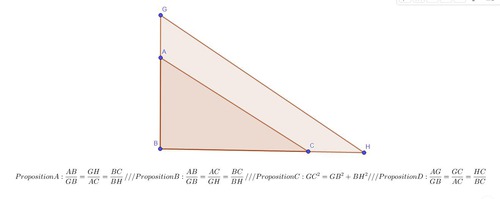 Dans l'image, quelle est la proposition contenant le calcul du Théorème de Thalès ?