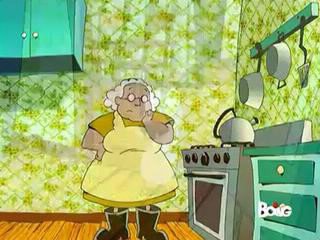 Muriel a-t-elle toujours un tablier sur elle ?