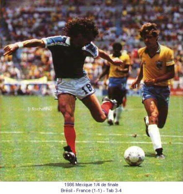 Qui permettait à l'équipe de football de se qualifier pour les 1/2 finale des Mondiaux en 1986 en réussissant son tir au but décisif ?