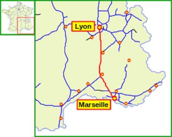 Quelle autoroute relie Lyon à Marseille qui est surnommée "L'autoroute du soleil "?