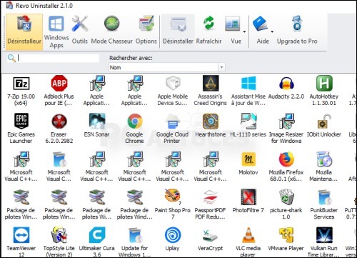 Quelle est l'extension d'une application ?