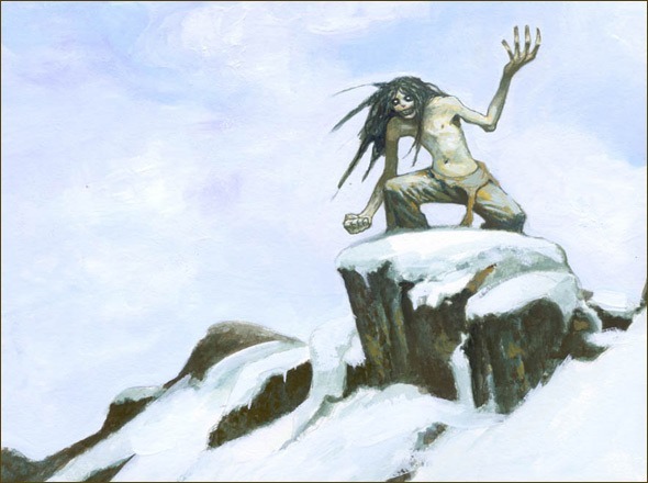 Démon du froid chez les Inuits, il a de grandes mains pour chatouiller ses victimes. Qui est-ce ?
