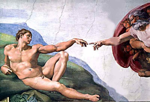 Chi è rappresentato su quest'opera di Michelangelo , "la Creazione"