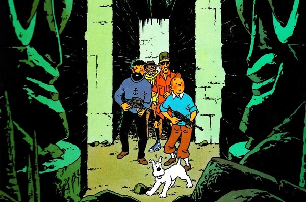 Sur la couverture de quel album Tintin est-il représenté une arme à la main ?