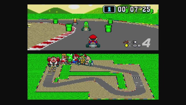 Luigi ne figure pas dans le Super Mario Kart de la Super Nintendo.