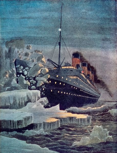 Le Titanic est entré en _____ avec un iceberg.