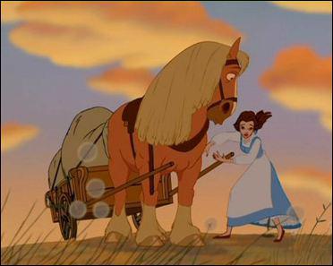 Dans la Belle et la Bête, quel est le nom du cheval de la jeune fille ?