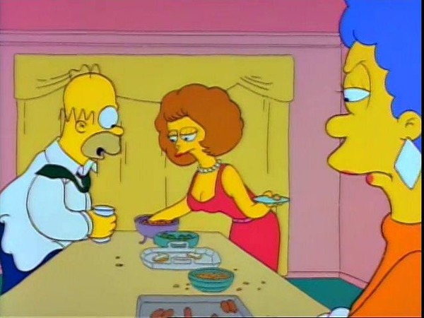 Dans un épisode de la saison 2, à quelle occasion Homer s'est-il rincé l'oeil sur le décolleté de Maude ?