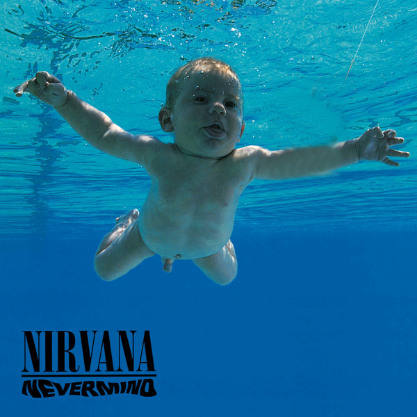 Sur la pochette de "Nevermind" du groupe Nirvana, quel objet attire le bébé nageur ?