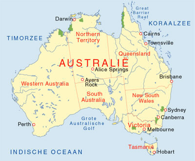 Combien d'espace sur le continent de l'Australie ?