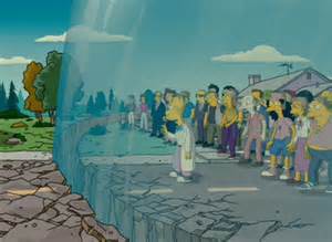 Dans "Les Simpson, le film" Homer tente de sauver Springfield avec...