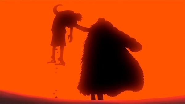 La première chose qu'a dite Luffy après s'être fait ensevelir par Crocodile est "Je vais lui botter les fesses !".