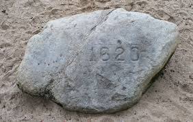 Whats the name of the first rock touch by pilgrims ?