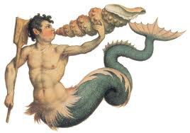 Dieu marin fils de Poséidon et d'Amphitrite, messager des flots. La partie supérieure de son corps jusqu'aux reins est celle d'un homme nageant, la partie inférieure celle d'un poisson à longue queue.