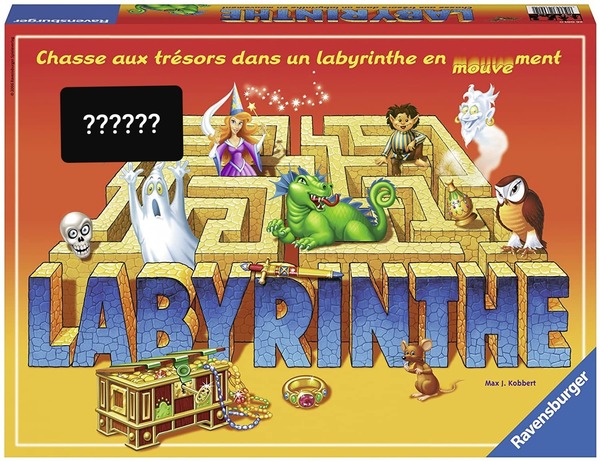 Quel animal volant ici masqué retrouve-t-on sur la boîte traditionnelle du jeu de société "Labyrinthe" ?
