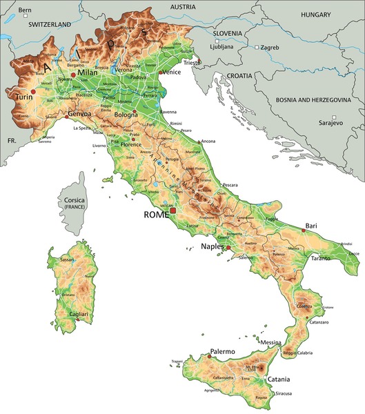 Lequel de ces pays n'a pas de frontière terrestre avec l'Italie ?