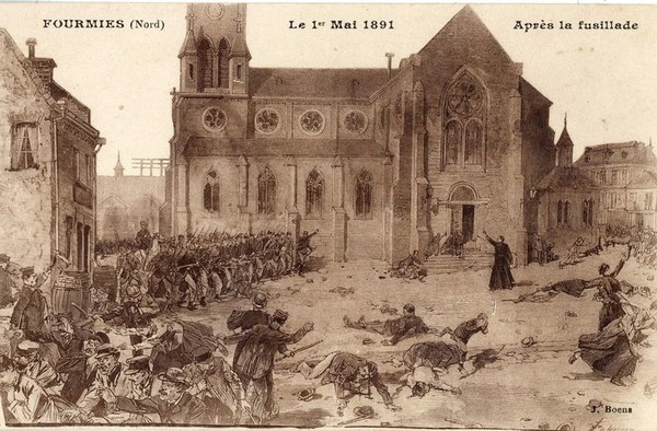 1er mai....1er mai, la troupe tire sur des grévistes faisant dix morts (hommes et femmes âgés de 11 à 30 ans) et trente-cinq blessés.