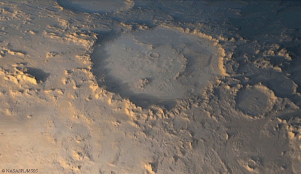 Quel cratère martien a été choisi comme site d'atterrissage pour Curiosity lors de la mission Mars Science Laboratory ?