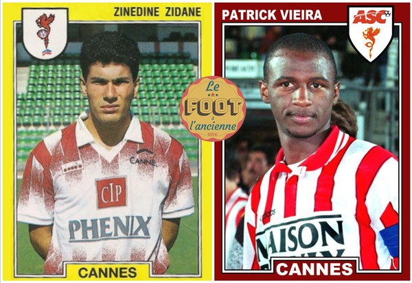 Zinédine Zidane et Patrick Vieira ont porté le maillot de Cannes lors de la même saison 91/92.