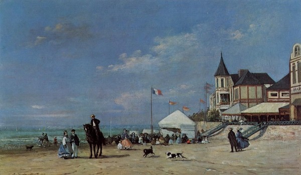 Ce tableau d'Eugène Boudin représente une plage de Normandie. Laquelle ?