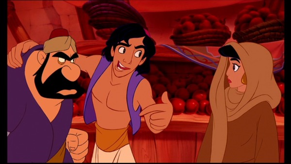 En faisant croire qu'elle est folle et lui éviter de se faire couper la main, Aladdin fait passer Jasmine pour qui ?