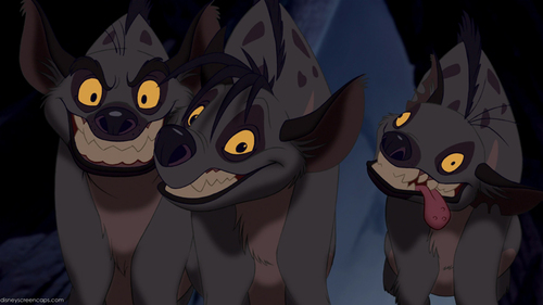 Dans le Roi Lion, nommez les 3 hyènes :