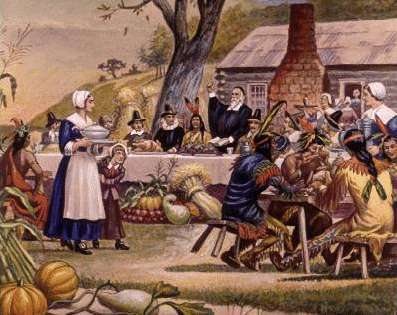 The Pilgrims celebrated Thanksgiving .....
