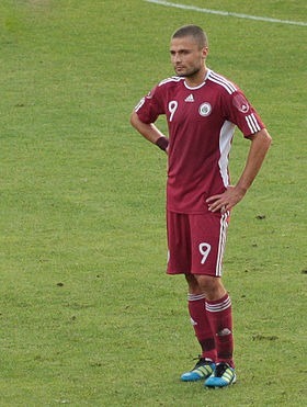 Joueur et attaquant star de la Lettonie, et ex Dynamo Kiev, lors de la participation de ce petit pays à l'Euro 2004