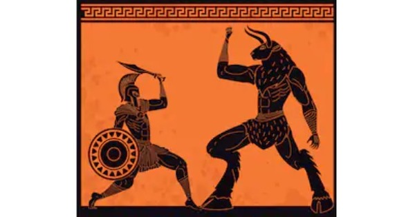 Quel est le héros grec s'étant battu contre le minotaure ?