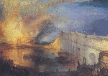 En quelle année le parlement de Londres a été ravagé par les flammes ?