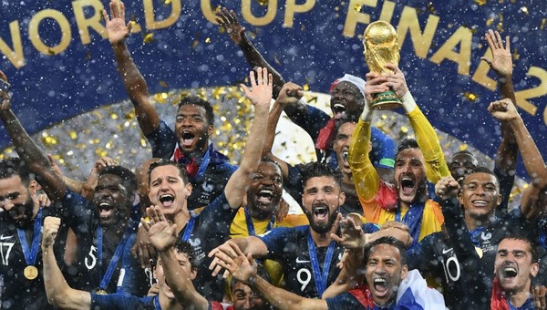 En 2018, l'Equipe de France de football remporte sa deuxième Coupe du Monde :