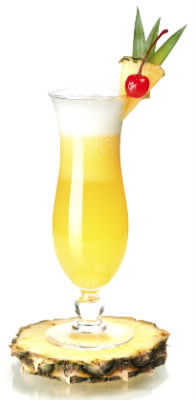 Trouvez le nom de ce cocktail : 6 cl de Rhum, 12 cl de jus d'ananas, 4 cl de lait de coco.