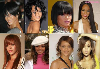 De quelle couleur sont les cheveux de Rihanna ?