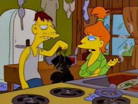 Comment s'appellent le plouc et sa femme dans "les Simpson" ?