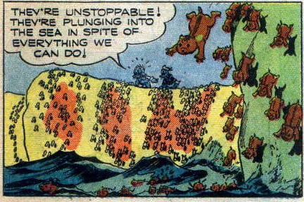 Mit lemmingów skaczących na ,,samobójczą śmierć'' z klifów do morza został utrwalony w kulturze między innymi w komiksie ,,Lemming with the Locket'' z 1955 r. Kto jest autorem tego komiksu ?