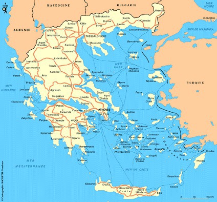 La superficie de la Grèce est d'approximativement :